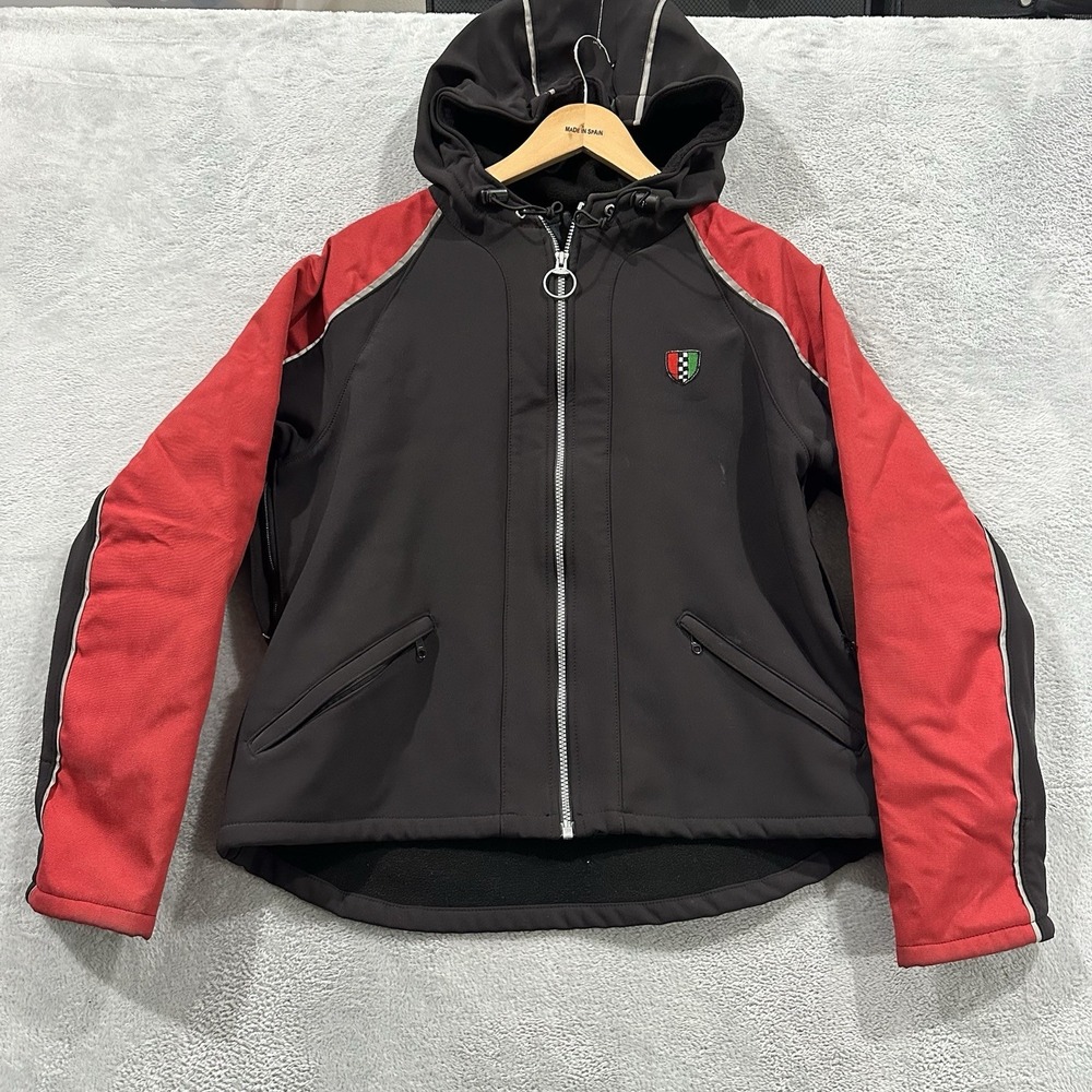 Corazzo Motorcycle Riding Racing Full Zip Women L Black Red Canada Made Padding